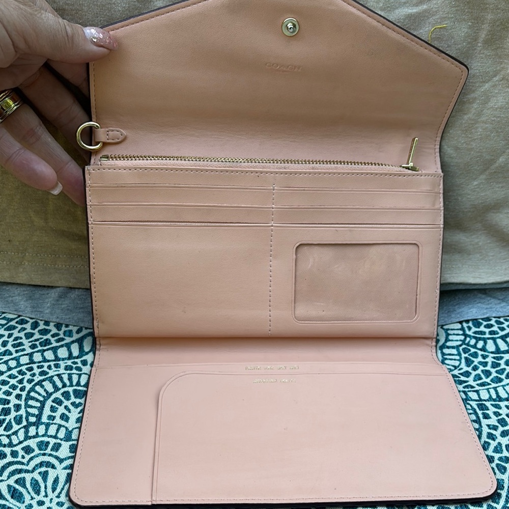 Coach Pink Floral Clutch with Envelope Design - Picture 2 of 5